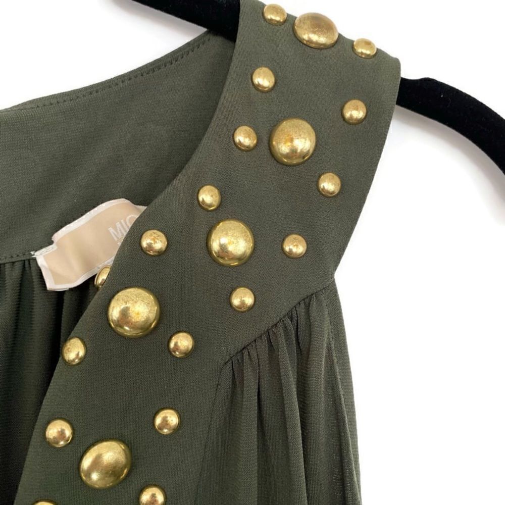 Michael Kors Gold Studded Dress Green XS - Picture 8 of 16